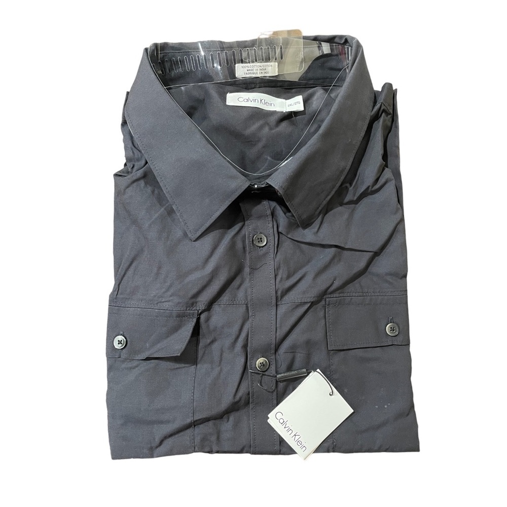 Men’s Calvin Klein 2XL / 2TG 2 Pocket Dress Shirt Carbon
